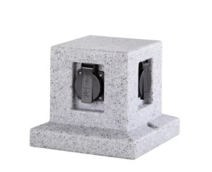 SŁUPEK ZASILAJĄCY OGRODOWY GARDEN SOCKET 3 JASNY SZARY 9963-11