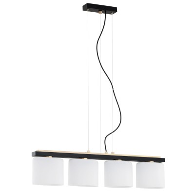 LAMPA WISZĄCA CANOA 4 BIAŁY/CZARNY/ZŁOTY 1814