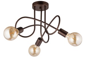 Plafon W-LOOP/3 MIEDŹ