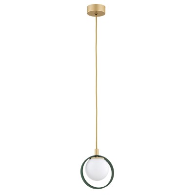 LAMPA WISZĄCA SATURNIA 1 ZŁOTY/ZIELONY/BIAŁY 8256