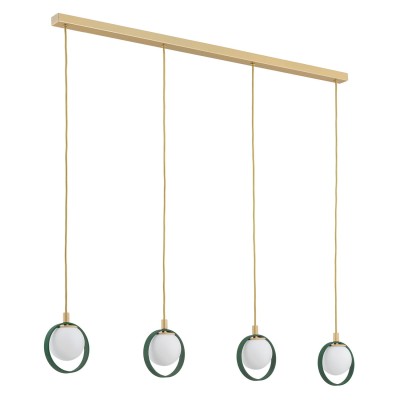 LAMPA WISZĄCA SATURNIA 4 ZŁOTY/ZIELONY/BIAŁY 1808