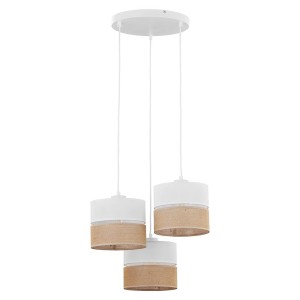 LAMPA WISZĄCA/PLAFON LINOBIANCO 3 JUTA/BIAŁY 6575