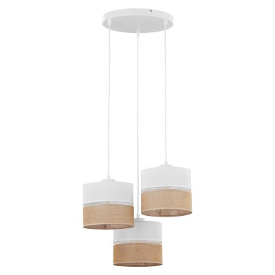 LAMPA WISZĄCA/PLAFON LINOBIANCO 3 JUTA/BIAŁY 6575
