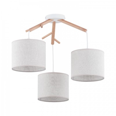 LAMPA WISZĄCA PLAFON ALBERO LINEN 3 DREWNO/LEN 6556