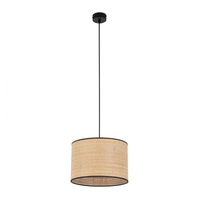 LAMPA WISZĄCA LIBERIA 1 SŁOMKOWY/CZARNY 4730