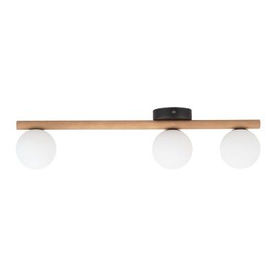 LAMPA SUFITOWA/PLAFON ESTERA WOOD 3 BIAŁY/DREWNO/CZARNY 4621