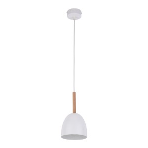 LAMPA WISZĄCA NORD WHITE 1 BIAŁY/DREWNO 4868