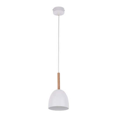 LAMPA WISZĄCA NORD WHITE 1 BIAŁY/DREWNO 4868