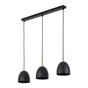 LAMPA WISZĄCA NORD BLACK 3 CZARNY/DREWNO 4871