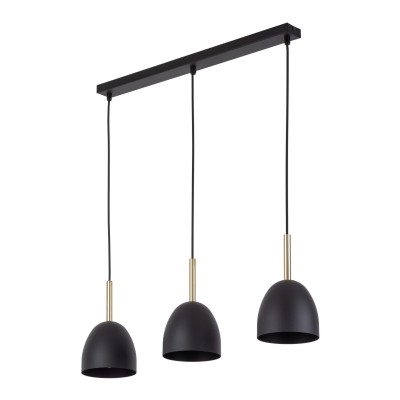 LAMPA WISZĄCA NORD BLACK 3 CZARNY/DREWNO 4871