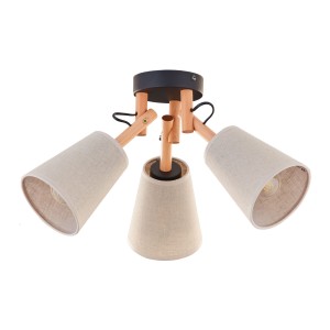 LAMPA SUFITOWA/PLAFON VAIO NATURE 3 SZAROBEŻOWY/DREWNO 574