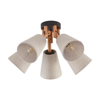 LAMPA SUFITOWA/PLAFON VAIO NATURE 5 SZAROBEŻOWY/DREWNO 575