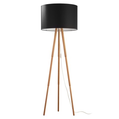 LAMPA PODŁOGOWA TOKYO CZARNY/JASNE DREWNO 5286