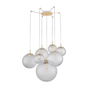 LAMPA WISZĄCA CADIX GOLD 7 TRANSPARENTNY/ZŁOTY 4608