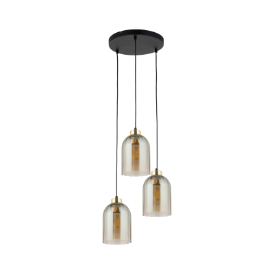 LAMPA WISZĄCA/PLAFON SATIPO AMBER 3 CZARNY/ZŁOTY 5624