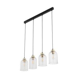 LAMPA WISZĄCA LISTWA SATIPO TRANSPARENT 4 CZARNY/ZŁOTY 5628