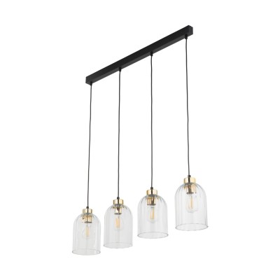LAMPA WISZĄCA LISTWA SATIPO TRANSPARENT 4 CZARNY/ZŁOTY 5628