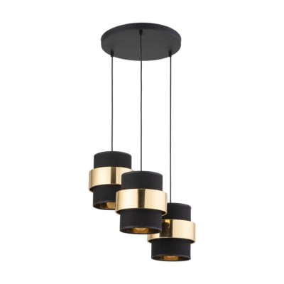 LAMPA WISZĄCA/PLAFON CALISTO 3 CZARNY/ZŁOTY 4707