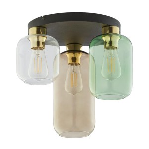 LAMPA SUFITOWA/PLAFON MARCO 3 BRĄZ/ZIELONY/TRANSPARENTNY 3318