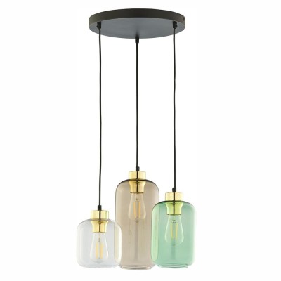 LAMPA WISZĄCA MARCO 3 BRĄZ/ZIELONY/TRANSPARENTNY 3325