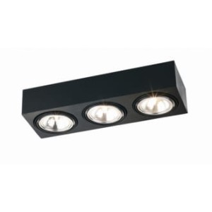 Rodos plafon 3pł czarny LED