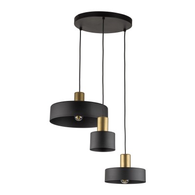 LAMPA WISZĄCA/PLAFON ALVARO 3 CZARNY/ZŁOTY 5729