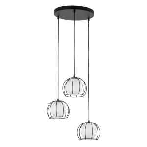 LAMPA WISZĄCA/PLAFON BENIAMIN 3 CZARNY/BIAŁY 4812