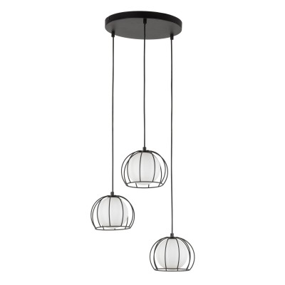 LAMPA WISZĄCA/PLAFON BENIAMIN 3 CZARNY/BIAŁY 4812