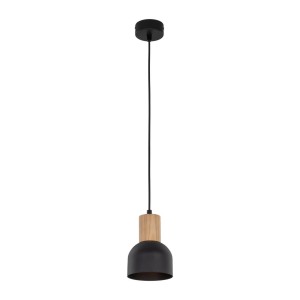 LAMPA WISZĄCA CAIRO 1 CZARNY/JASNE DREWNO 4894