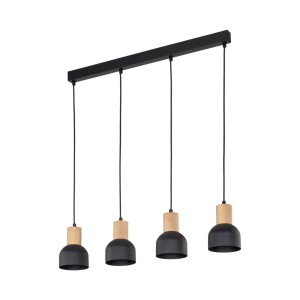 LAMPA WISZĄCA CAIRO 4 CZARNY/JASNE DREWNO 4896