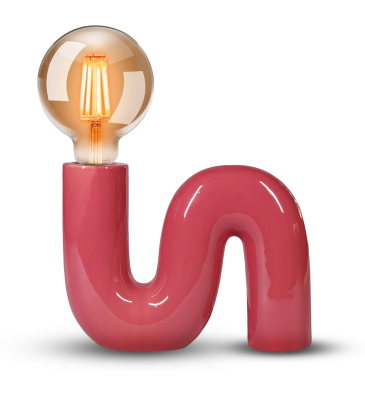 POP SERPENT Lampa biurkowa , ceramiczna z tekstylnym przewodem i włącznikiem