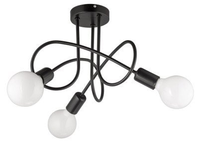 Plafon W-LOOP/3 CZARNY