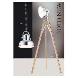 Lampa podłogowa Foto new chrom/drewno LED