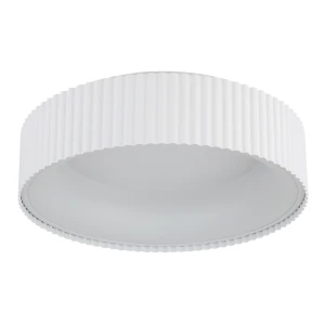 Lampa sufitowa biała z ryflowanym abażurem 45cm  Globo Kemp