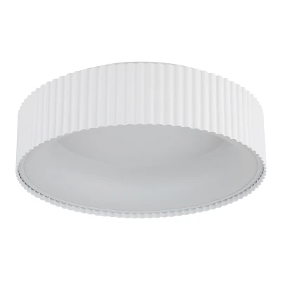 Lampa sufitowa biała z ryflowanym abażurem 45cm  Globo Kemp