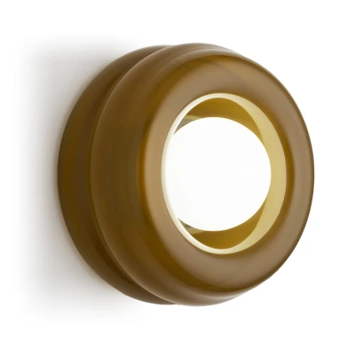 Kinkiet Modern TEVO w kolorze bursztynu retro szkło z polskiej huty