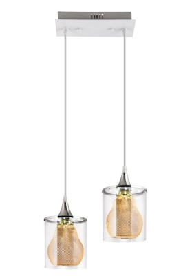 Lampa wisząca W-1175/2 BIAŁY+ZŁOTY