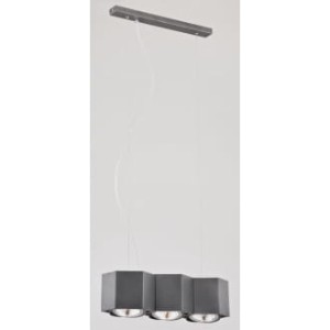 Lampa wisząca Espresso 3pł szary LED