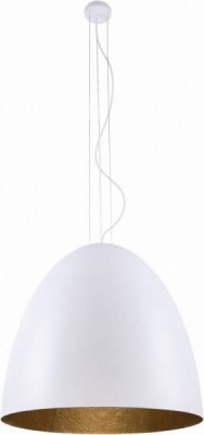 Lampa wisząca EGG L WH/GO biały/złoty