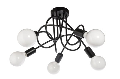 Plafon W-LOOP/5 CZARNY