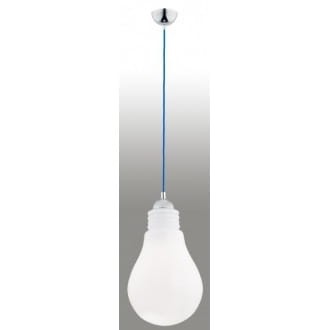 Lampa wisząca Kama 1pł biały - przewód niebieski