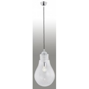 Lampa wisząca Kama 1pł przezroczysty - przewód czarny
