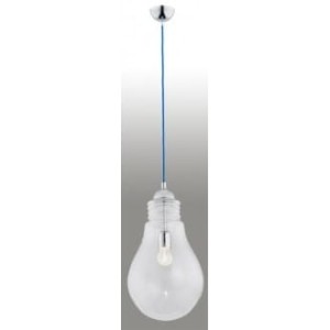 Lampa wisząca Kama 1pł przezroczysty - przewód niebieski