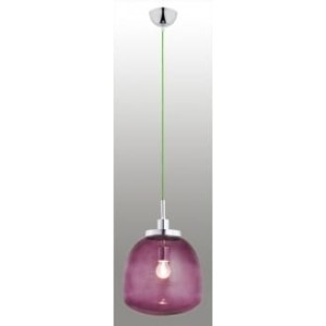 Lampa wisząca Opawa 1pł. ametyst z zielonym przewodem