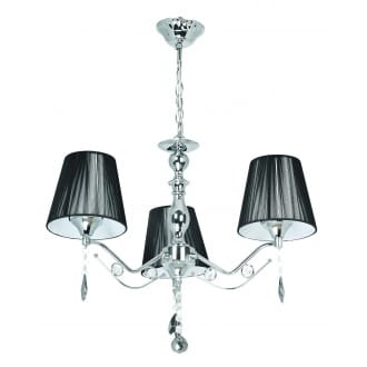 Lampa kryształowa 3 pł. czarny abażur/kryształ W-N 0936/3