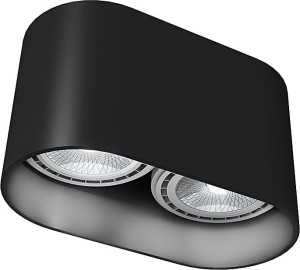 Plafon OVAL 2pł BL czarny