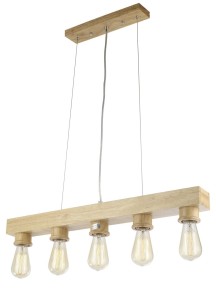 Lampa wisząca VELO 5pł Drewno