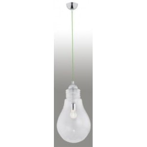 Lampa wisząca Kama 1pł przezroczysty - przewód zielony