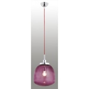Lampa wisząca Opawa 1pł. ametyst  z czerwonym przewodem